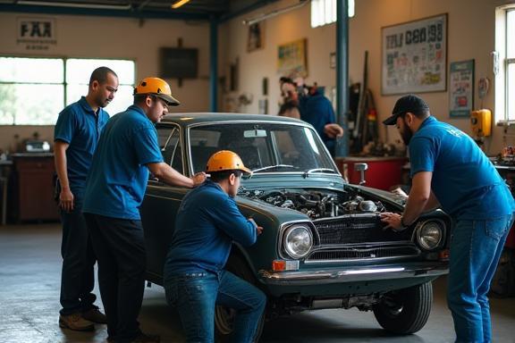 CarMod Malaysia team in a local garage, working together