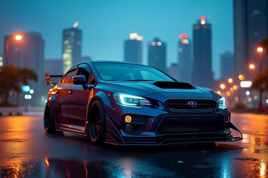 Feature car in Malaysia, modified, with city backdrop